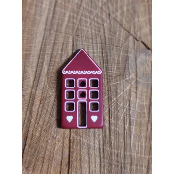 Knoflík Knoflík dekorační domeček 18x34 mm bordó
