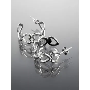 Náušnice Prosperk Náušnice kruhy ze srdíček S3448