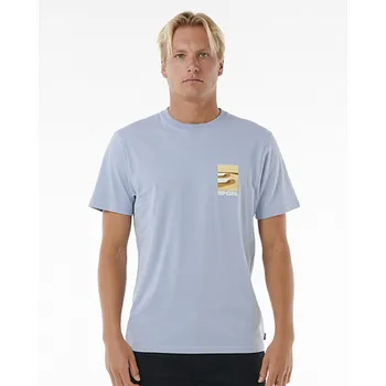 Pánské tričko Tričko Rip Curl SURF REVIVAL LINED UP TEE Spray Blue velikost XL