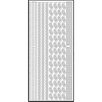 Samolepící dekorace Dekorativní samolepky Bordury - stříbrné