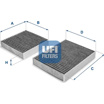Ventilátor topení a klimatizace Filtr, vzduch v interiéru UFI 54.164.00
