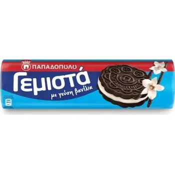 Papadopoulou sušenky GEMISTA plněné vanilkovým krémem 200g