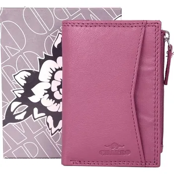 Peněženka Menší dvouoddílová tmavěrůžová kožená peněženka Charro no. 001