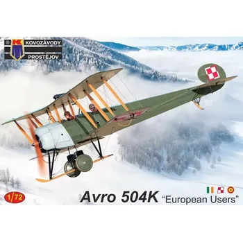 Plastikový model Kovozávody 1/72 Avro 504K 'European Users' (3x camo)