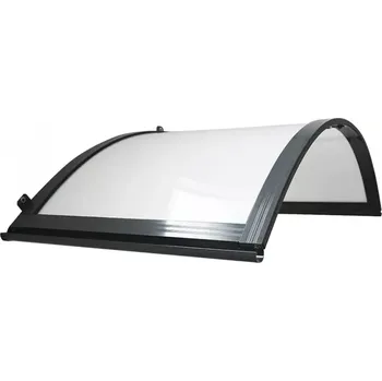 Stříška nad vchodové dveře STŘÍŠKA POLYCARBON oblouková 158x75x38 cm barva antracit, mléčná (Stříška nad vchodové dveře)