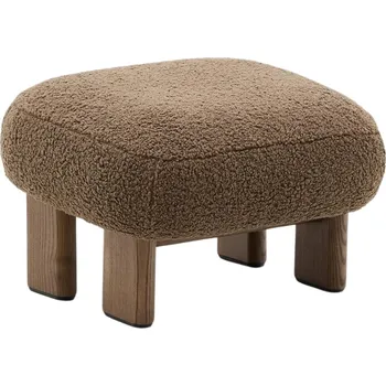 Taburet Hnědá bouclé podnožka Kave Home Nema 66,5 x 56,5 cm