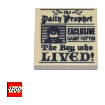 Stavebnice LEGO LEGO® Potištěné dílky LEGO Noviny 'The Boy who LIVED!' 2x2 Harry Potter, Potištěná Dlaždice 3068pb1156