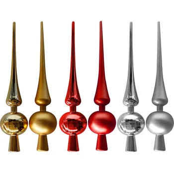 Vánoční dekorace Špička na vánoční stromek 28,5 cm stříbrná matná Varianta: červená