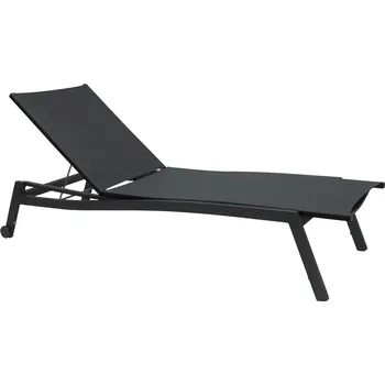 Zahradní lehátko Stern Polohovací lehátko Allround, Stern, 201x70x38 cm, rám lakovaný hliník šedý (graphite), výplet textilen stříbrnočerný (silver grey)