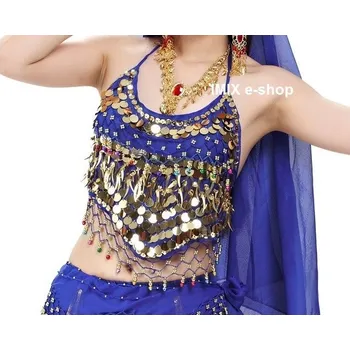 Bohatě zdobený top s rolničkami č.TP054 Tmavě modrá