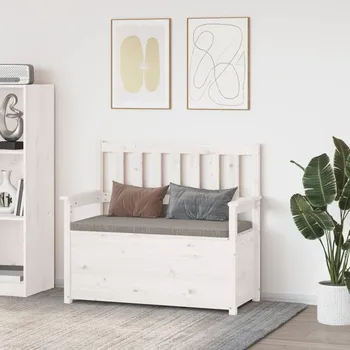 Zahradní lavice ZBXL Lavice bílá 112,5x51,5x96,5 cm masivní borovice