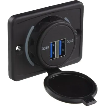 Auto elektroinstalace 2x USB QC3.0 zásuvka 12/24V, montáž na povrch - 34661.5