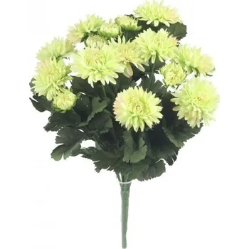 umělá květina Kytice chryzantém 43 cm, zelená