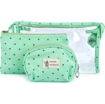 Kosmetická taška Kosmetický set 3 ks taštiček minty