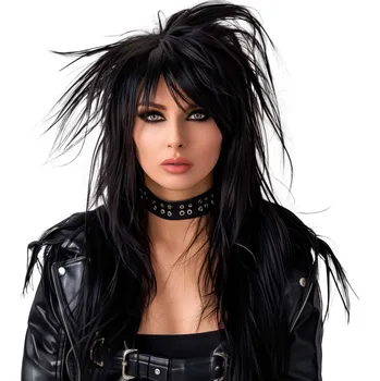 Karnevalová paruka Dámská paruka - Rock diva, černá