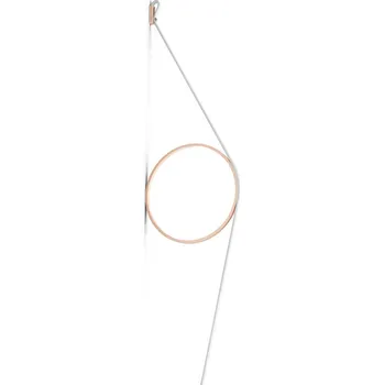 Lampička FLOS Wirering White LED nástěnné světlo, růžové - Ø prstenec 31 cm; Délka kabelu 250 cm Bílá / opál 180 LED - 16 W celkem - Doprava zdarma