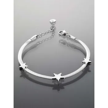 Náramek Prosperk Stříbrný náramek z chirurgické oceli s hvězdičkami ocelová S1680
