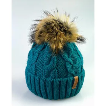 Čepice Dámská čepice s bambulí Octawia petrolejová, VELIKOST UNI