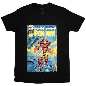 Pánské oblečení Merch Marvel Comics: Marvel Comics Unisex T-shirt: Invincible Iron Man Comic Cover (large) L