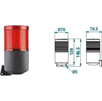 Maják LED maják 70 mm se sirénou TERMBH0500