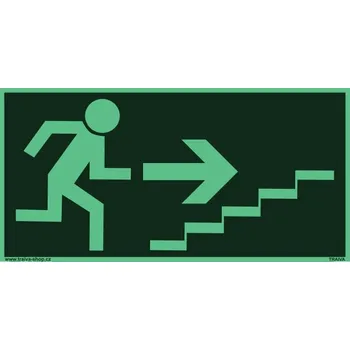 Traiva s.r.o. Únikové schodiště vpravo nahoru Verze: Plast 200 x 100 mm tl. 0.5 mm - Kód: 09764