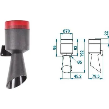 Maják Mini LED maják 70 mm se sirénou TERMWH0200