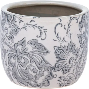 Biokrb Keramický obal na květináč Blossom, 9 x 10,5 cm, bílá