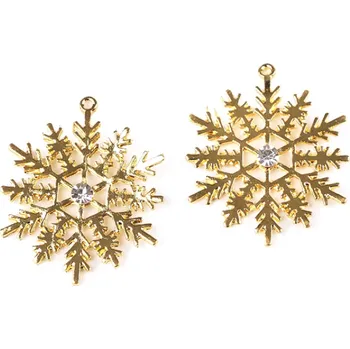 Přívěsek vločka s broušeným kamínkem Ø38 mm 2ks