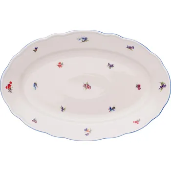Český porcelán, a.s., Dubí Mísa oválná, 35 cm, rakouská házenka, slonová kost, porcelán Dubí