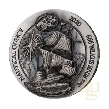 3 unce stříbrná mince Rwanda Nautical Serie - Mayflower 2020 - High Relief