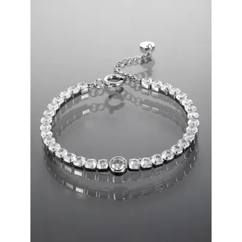 Náramek Prosperk Náramek z chirurgické oceli s krystalky ve stříbrné barvě S3081