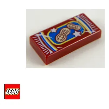Stavebnice LEGO LEGO® Potištěné dílky LEGO Arašídy, Buráky 1x2 Potištěná Dlaždice 3069pb0834