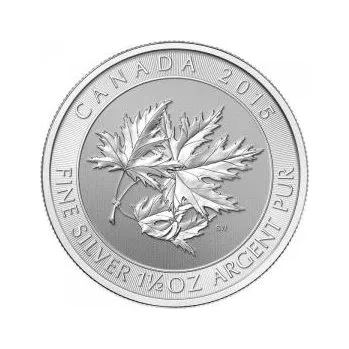 1.5 uncí stříbrná mince Multi-Javorový list 2016