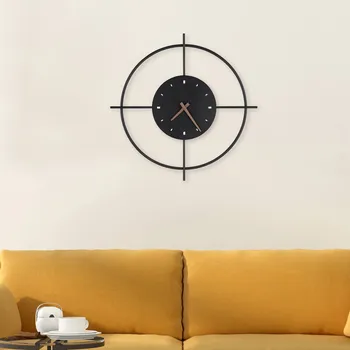 Lampička Globo LED nástěnné světlo Sussy s hodinami, černá, Ø50cm - Ø hodin 22 cm matná černá LED celkem 6 W - Doprava zdarma