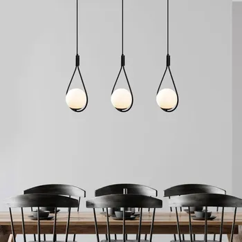 Opviq Závěsné svítidlo GMN-00009 3 světla černá/opálové sklo černá, opálově bílá 3 x 40 W - Doprava zdarma