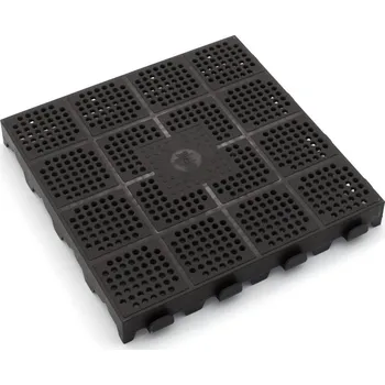 Hnědá plastová děrovaná terasová dlažba Linea Combi - 39 x 39 x 4,8 cm (80070061) FLOMAT