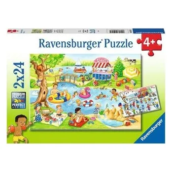 Puzzle RAVENSBURGER Puzzle Zábava u rybníka 2x24 dílků