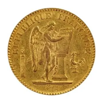 20 franků zlatá mince Genius - stehender Engel
