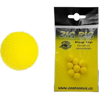 Boilies Pěnové boilies ZIG RIG Pop Up Carpservis 10mm - žlutá