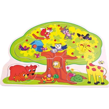 Dřevěná hračka Dřevěná vkládačka Bino veselá zvířátka