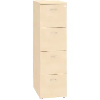 Kartotéka LKR - 4 dřevěná kartotéka A4, 4-zásuvková, centrální zámek, bříza světlá