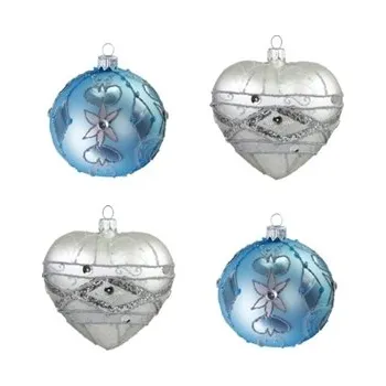 Set modro stříbrných ozdob