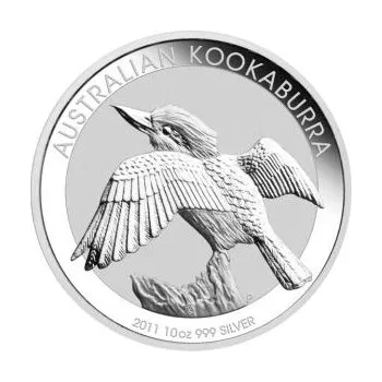 10 uncí stříbrná mince Austrálie Kookaburra 2011