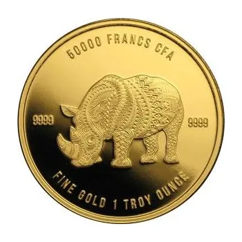 1 unce zlatá mince Čadská republika Mandala Nashorn 2018