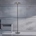 Stojací lampa PURE LED Vitrum, šedý hliník/sklo, dotykový stmívač - Ø základny 22 cm šedá, kouřově šedá průhledná 1 x 14,2 W LED - Doprava zdarma