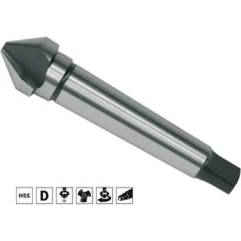 Vrták Ruko 102229 - Záhlubník kuželový pr. 20,5 mm 75° tříbřitý, kuželová stopka MORSE 2, HSS