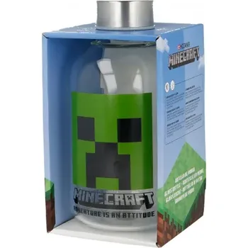 Láhev STOR Luxusní skleněná láhev MINECRAFT 620ml, 00444