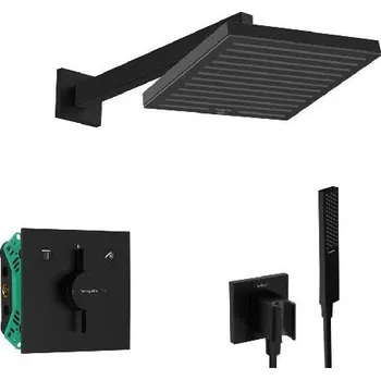 Sprchový set Hansgrohe - Sprchový set s baterií pod omítku, s tělesem, 26x26 cm, matná černá SANI21HHH401