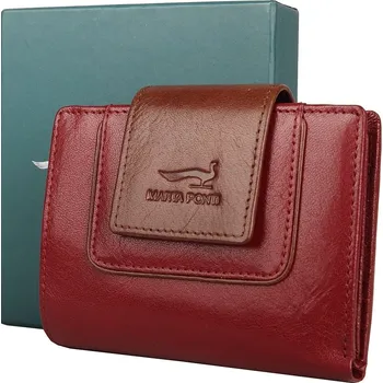Peněženka Menší luxusní tmavěčervená kožená peněženka Marta Ponti no. 528