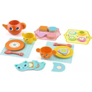 nádobí do dětské kuchyňky Djeco Čajový servis Greedy cats